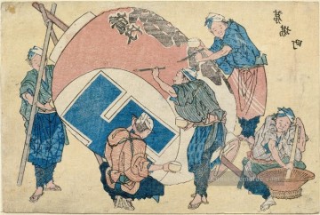Straßenszenen neu veröffentlicht 6 Katsushika Hokusai Ukiyoe Ölgemälde